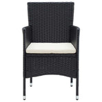9 Piece Garden Dining Set with Cushions Poly Rattan Black