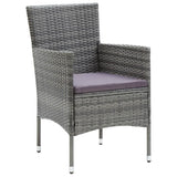 7 Piece Garden Dining Set with Cushions Poly Rattan Grey - Top-Down View