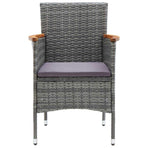 9 Piece Garden Dining Set with Cushions Poly Rattan Grey