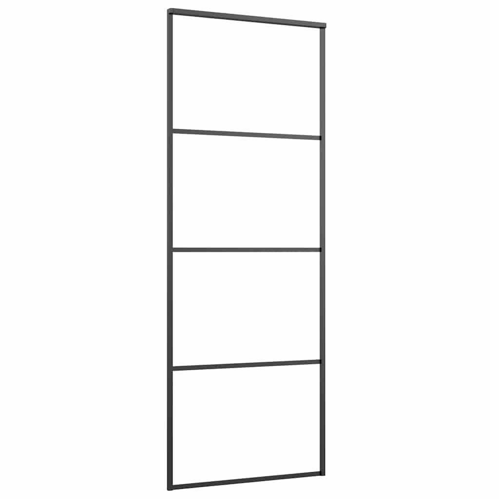 Sliding Door Frosted ESG Glass and Aluminium 76x205 cm Black