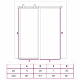 Sliding Door Frosted ESG Glass and Aluminium 76x205 cm Black