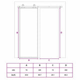 Sliding Door Frosted ESG Glass and Aluminium 76x205 cm Black - Close-Up Angle