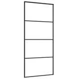Sliding Door Frosted ESG Glass and Aluminium 90x205 cm Black