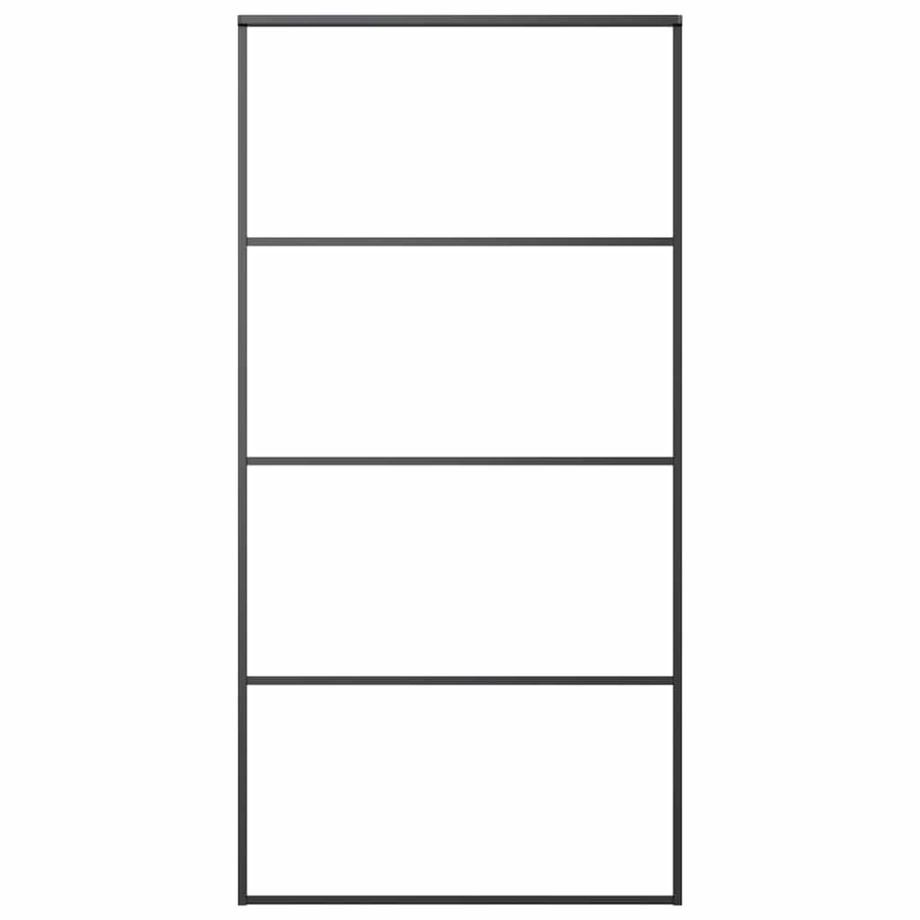 Sliding Door Frosted ESG Glass and Aluminium 102.5x205 cm Black