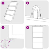 Sliding Door Frosted ESG Glass and Aluminium 102.5x205 cm Black - 45-Degree Angle