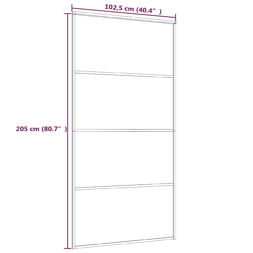 Sliding Door Frosted ESG Glass and Aluminium 102.5x205 cm Black