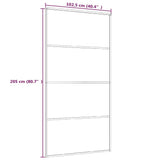 Sliding Door Frosted ESG Glass and Aluminium 102.5x205 cm Black - Rear View