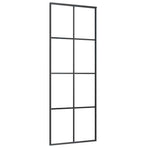 Sliding Door Black 76x205 cm ESG Glass and Aluminium