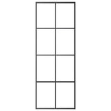 Sliding Door Black 76x205 cm ESG Glass and Aluminium