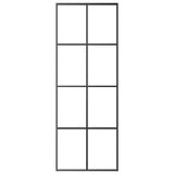 Sliding Door Black 76x205 cm ESG Glass and Aluminium - Side View