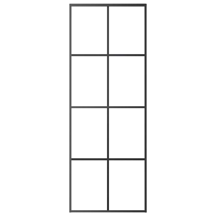 Sliding Door Black 76x205 cm ESG Glass and Aluminium