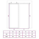 Sliding Door Black 76x205 cm ESG Glass and Aluminium - Low Angle