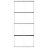 Sliding Door Black 90x205 cm ESG Glass and Aluminium - Side View