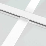 Sliding Door Frosted ESG Glass and Aluminium 90x205 cm White - 45-Degree Angle