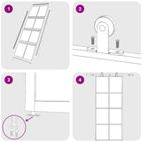 Sliding Door Frosted ESG Glass and Aluminium 90x205 cm White - Rear View