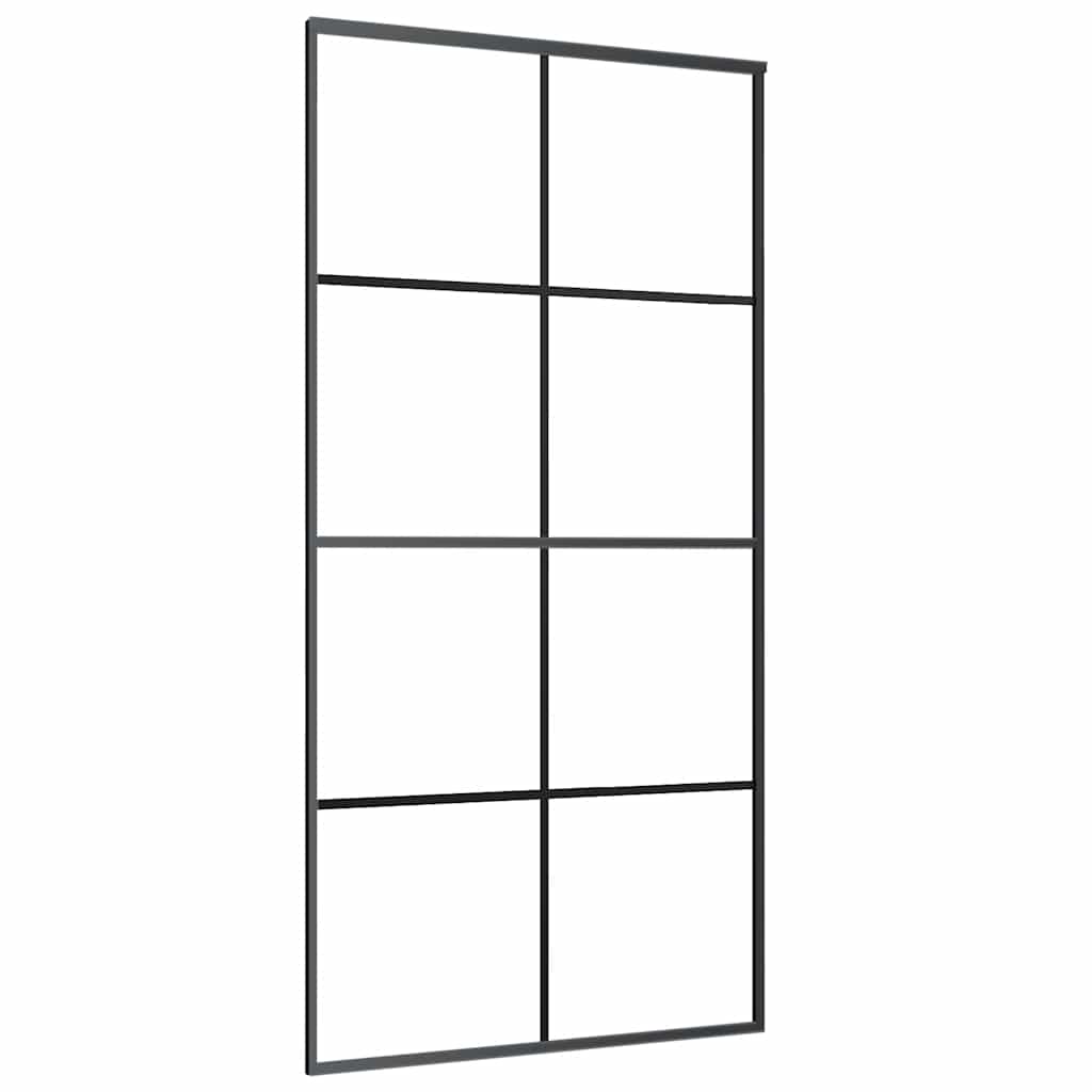 Sliding Door Black 102,5x205 cm ESG Glass and Aluminium