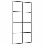 Sliding Door Black 102,5x205 cm ESG Glass and Aluminium - Front View
