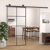 Sliding Door Black 102,5x205 cm ESG Glass and Aluminium