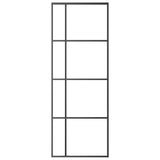 Sliding Door Frosted ESG Glass and Aluminium 76x205 cm Black