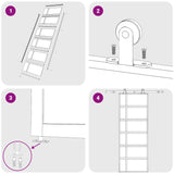 Sliding Door Frosted ESG Glass and Aluminium 76x205 cm Black - Rear View