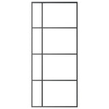 Sliding Door ESG Glass and Aluminium 90x205 cm Black - Side View