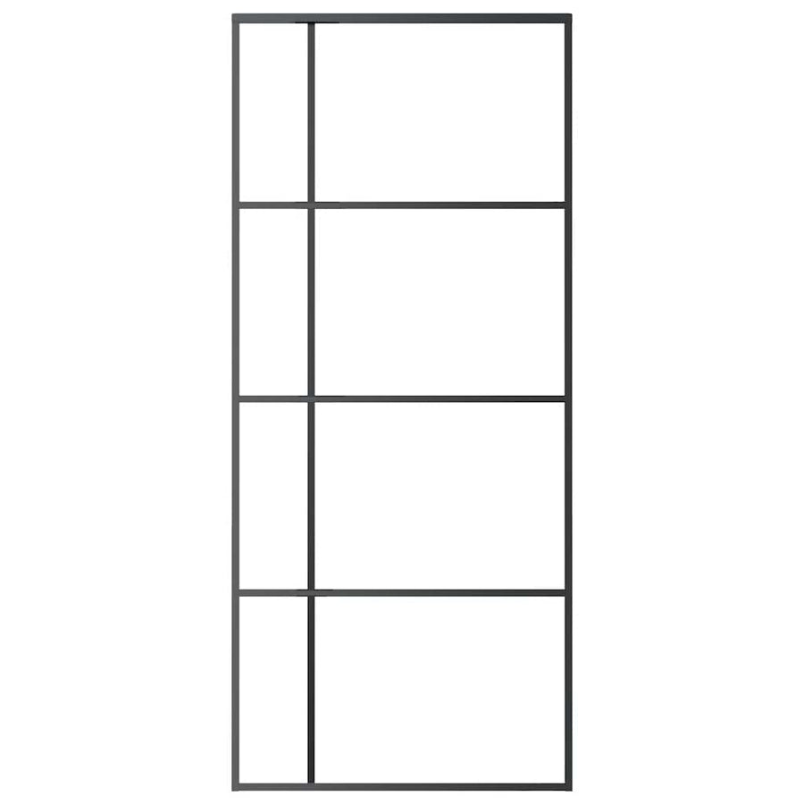 Sliding Door ESG Glass and Aluminium 90x205 cm Black