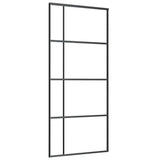 Sliding Door Frosted ESG Glass and Aluminium 90x205 cm Black