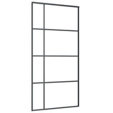 Sliding Door Frosted ESG Glass and Aluminium 102.5x205 cm Black