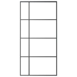 Sliding Door Frosted ESG Glass and Aluminium 102.5x205 cm Black - Side View