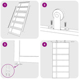 Sliding Door Frosted ESG Glass and Aluminium 102.5x205 cm Black - Rear View
