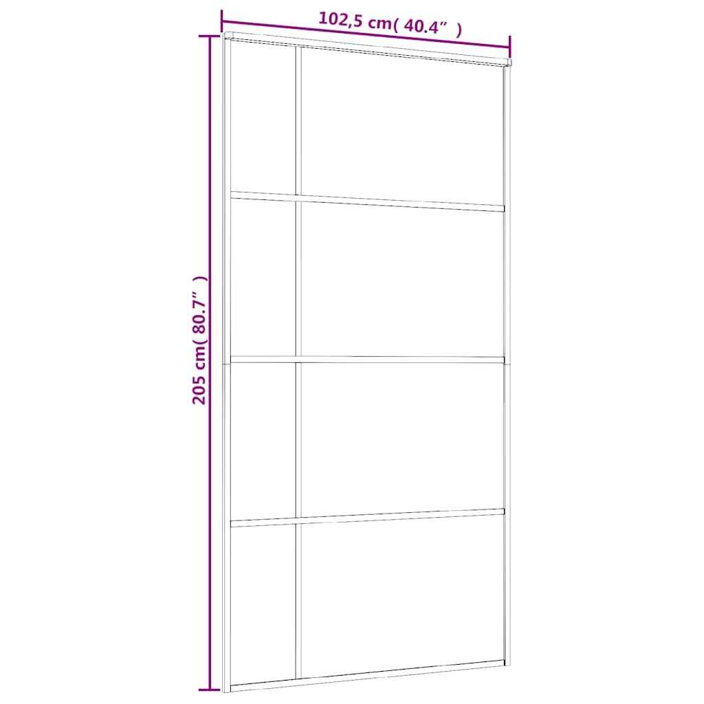 Sliding Door Frosted ESG Glass and Aluminium 102.5x205 cm Black