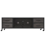 TV Cabinet Silver 110x30x40 cm Iron - Side View