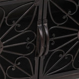 TV Cabinet Silver 110x30x40 cm Iron - Rear View