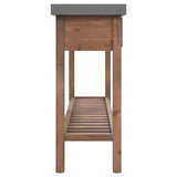Console Table 110x35x80 cm Solid Wood Fir - Top-Down View