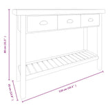 Console Table 110x35x80 cm Solid Wood Fir