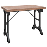 Dining Table 110x65x82 cm Solid Wood Fir and Iron - Front View