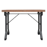 Dining Table 110x65x82 cm Solid Wood Fir and Iron - Side View