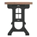Dining Table 110x65x82 cm Solid Wood Fir and Iron - Top-Down View