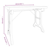 Dining Table 110x65x82 cm Solid Wood Fir and Iron - Rear View