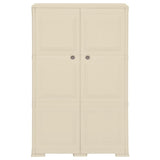 Plastic Cabinet 79x43x125 cm Wood Design Angora White - Front View