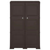 Plastic Cabinet 79x43x125 cm Wood Design Brown - Front View