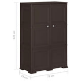 Plastic Cabinet 79x43x125 cm Wood Design Brown - Low Angle