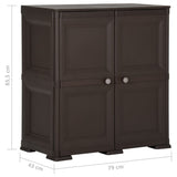 Plastic Cabinet 79x43x85.5 cm Wood Design Brown - Low Angle