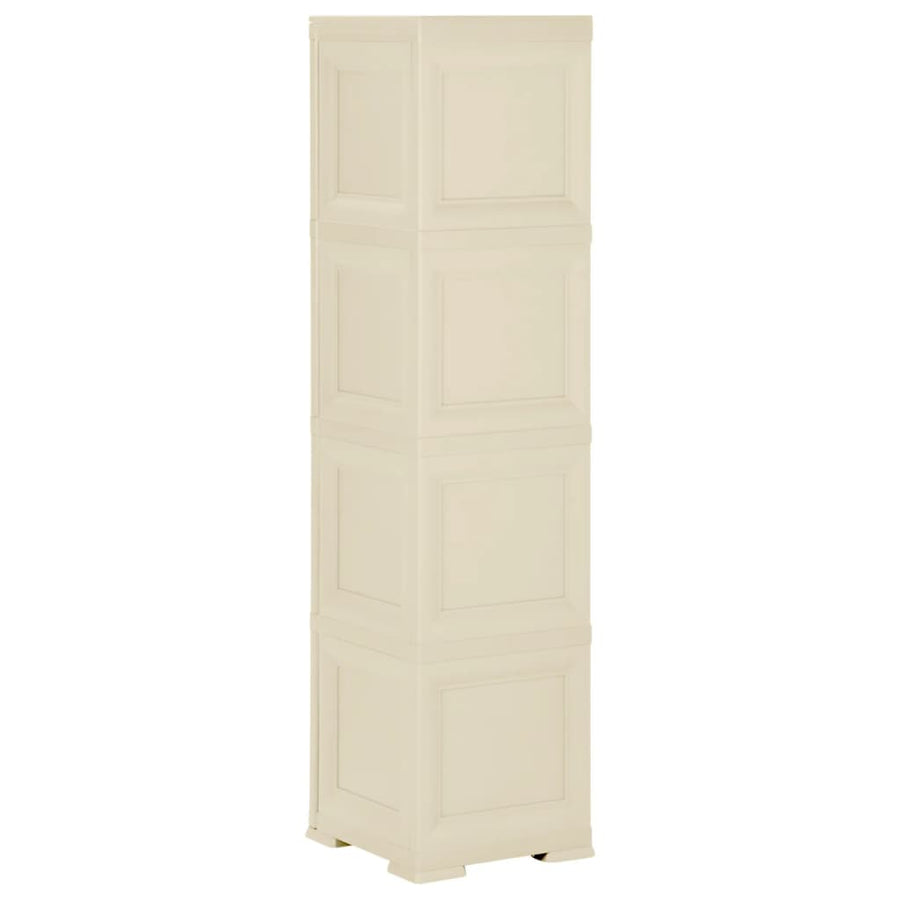 Plastic Cabinet 40x43x164 cm Wood Design Angora White
