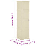 Plastic Cabinet 40x43x164 cm Wood Design Angora White