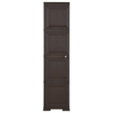 Plastic Cabinet 40x43x164 cm Wood Design Brown - Front View