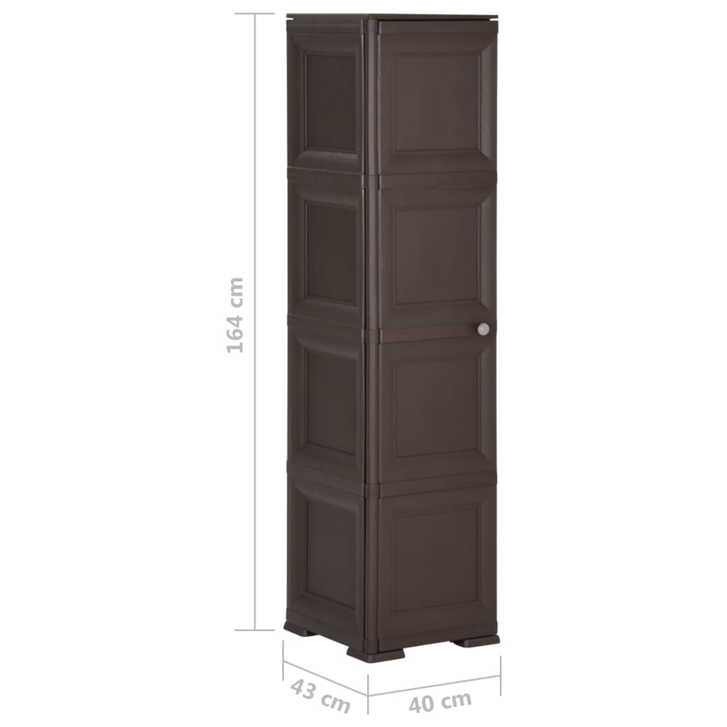 Plastic Cabinet 40x43x164 cm Wood Design Brown