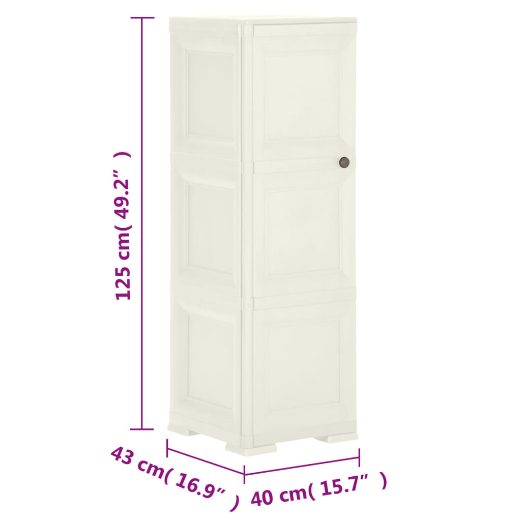 Plastic Cabinet 40x43x125 cm Wood Design Vanilla Ice