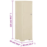 Plastic Cabinet 40x43x125 cm Wood Design Angora White - Low Angle