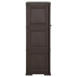 Plastic Cabinet 40x43x125 cm Wood Design Brown - Side View